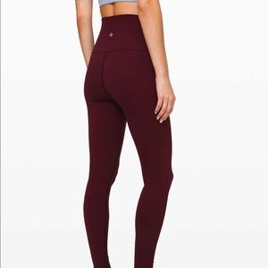 lululemon wunder under maroon leggings size 2